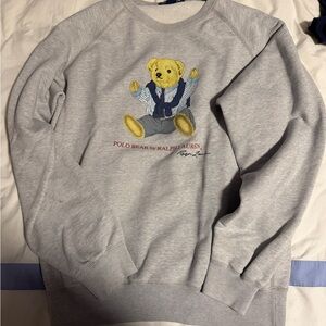 Polo by Ralph Lauren Gray Sweatshirt with Bear Motif